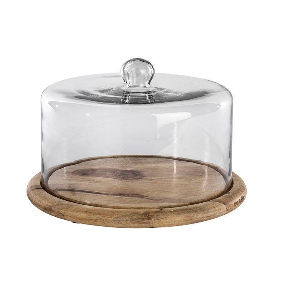 Nkuku Recycled Glass Cake Dome 23x34cm